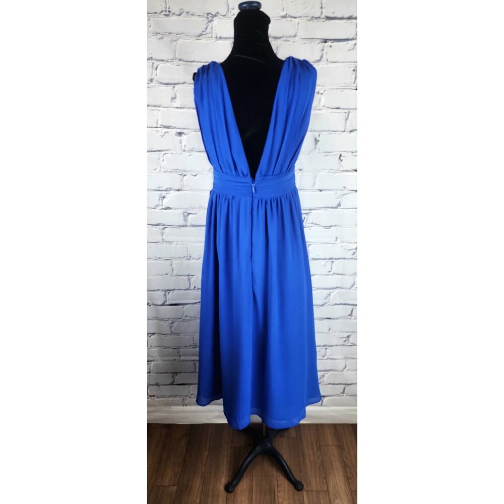 Lulus Dress Womens S Divine Dahlia Royal Blue Midi prom wedding formal cocktail - Picture 3 of 13
